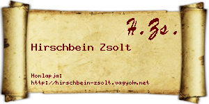 Hirschbein Zsolt névjegykártya